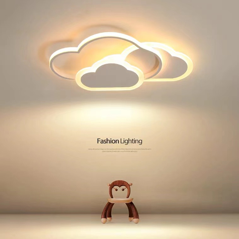 Baby Nursery Ceiling Light - โคมไฟเพดานรูปเมฆสีขาว โคมไฟห้องเด็ก โคมไฟระย้าการ์ตูน ตกแต่งห้องนอนเด็ก โคมไฟเพดาน LED