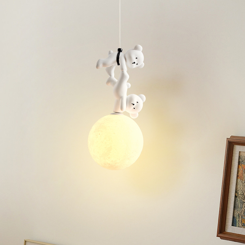 Baby Nursery Knobs - โคมไฟรูปการ์ตูนหมีเรซิ่นโคมไฟแขวนข้างเตียงสำหรับห้องนอนของเด็กโคมไฟแขวนสำหรับติดได้กับเด็กทารกเพศหญิงเพศชาย