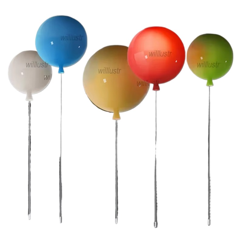 Baby Nursery Ceiling Light - แก้วที่มีสีสันบอลลูนโคมไฟเพดานห้องนอนเด็กอนุบาลโรงแรม Mall ห้องเด็กโมเดิร์นหลากสี