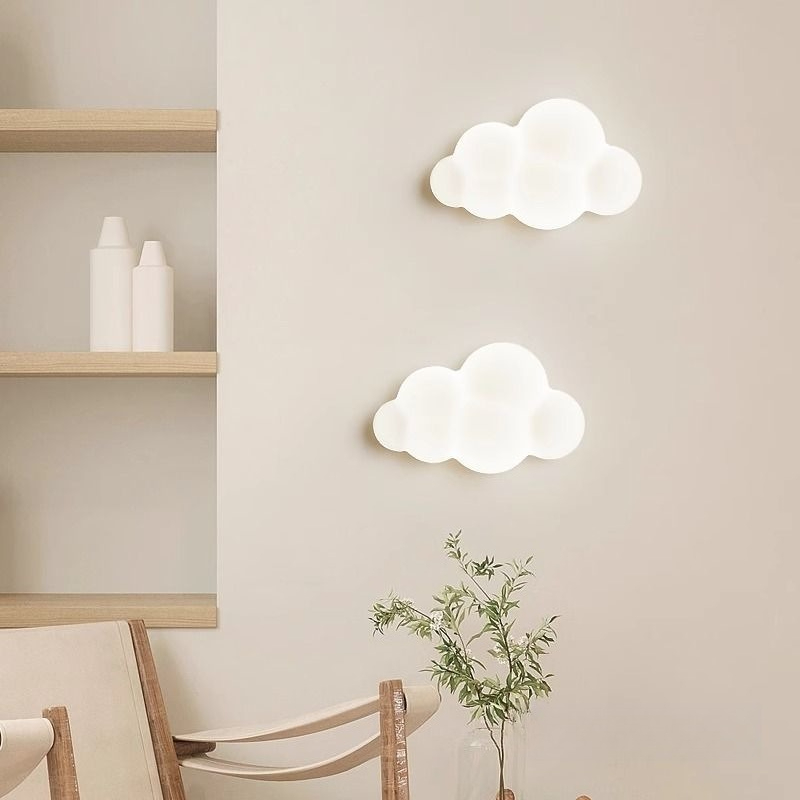 Baby Nursery Knobs - โคมไฟติดผนังรูปเมฆสีขาว สำหรับห้องเด็ก ห้องนอนเด็ก โคมไฟรูปดาว โคมไฟข้างเตียงเด็กชาย เด็กหญิง