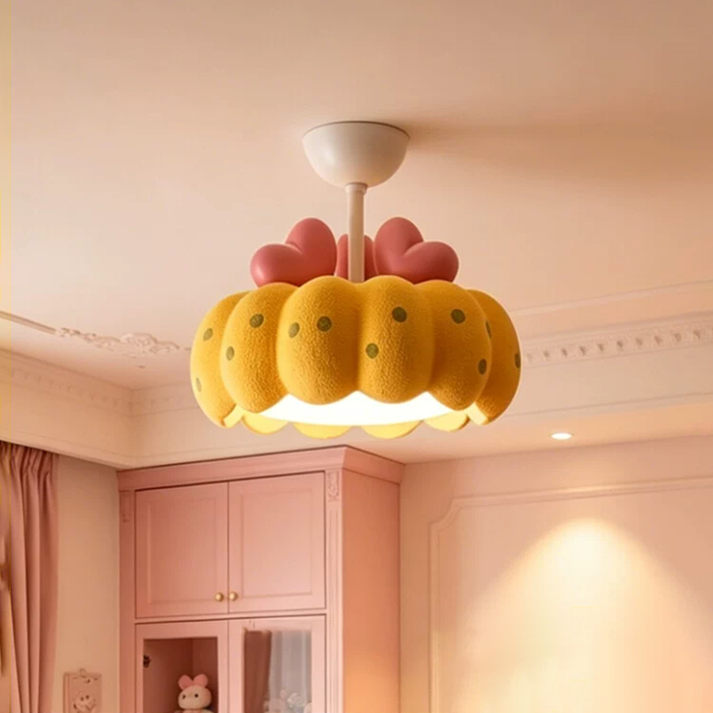 Baby Nursery Ceiling Light - โคมไฟเพดานห้องเด็กสไตล์ครีม โคมไฟ LED รูปฟักทองเรซิ่น แสงอบอุ่น สำหรับห้องเด็กอ่อน