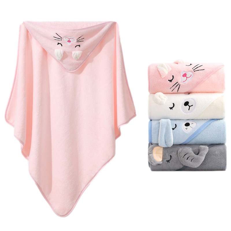 Baby Nursery Accessories - ผ้าขนหนูอาบน้ำเด็ก ลายการ์ตูนสัตว์ ผ้าห่มคลุมศีรษะสำหรับเด็กแรกเกิด ผ้าห่มอาบน้ำเด็กเล็ก ผ้าห่มอุ่นสำหรับเด็กชายและเด็กหญิง