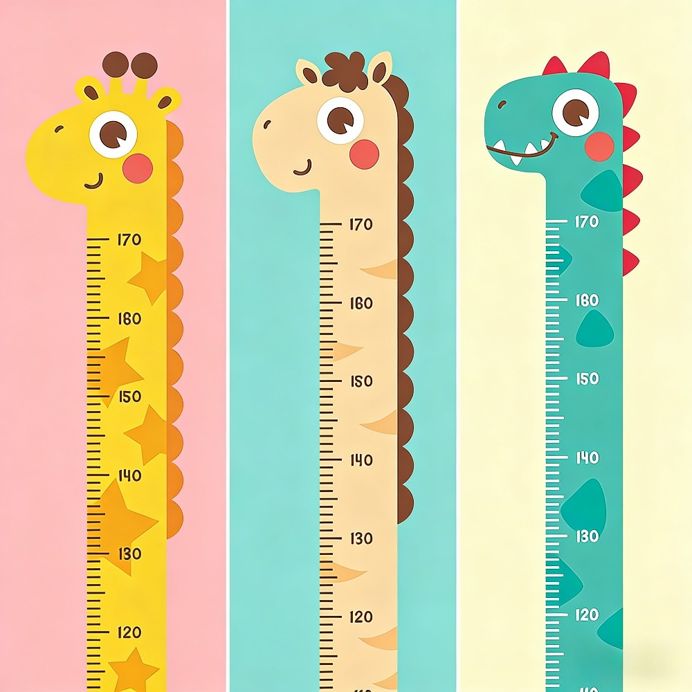 Baby Nursery Decals - สติกเกอร์การ์ตูนน่ารัก ยูนิคอร์น ไดโนเสาร์ ยีราฟ ติดผนัง วัดส่วนสูง