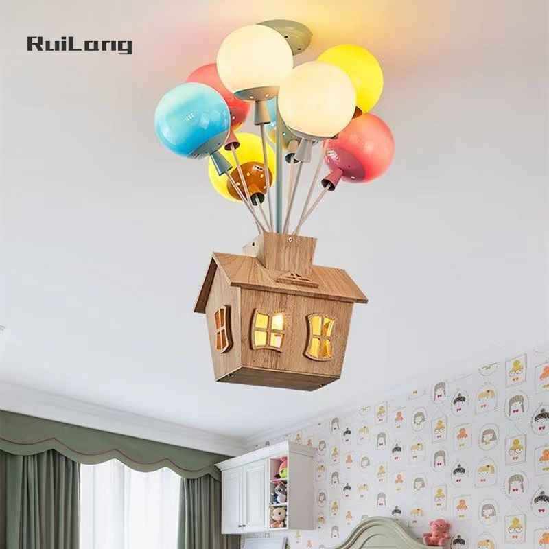 Baby Nursery Knobs - โคมไฟระย้าห้องเด็ก สำหรับห้องนอน ห้องเด็ก ห้องเด็กผู้หญิง โคมไฟระย้าเด็ก โคมไฟเพดานรูปบอลลูนลมร้อนหลากสีสัน