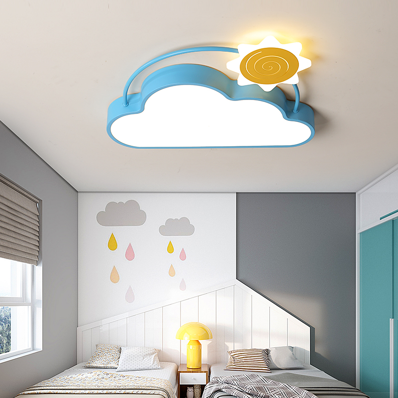 Baby Nursery Ceiling Light - โมเดิร์น Cloud LED โคมไฟเพดานสําหรับห้องนอนเด็กการ์ตูนดอกไม้สีฟ้าโคมระย้าเนอสเซอรี่เด็กโคมไฟเพดาน