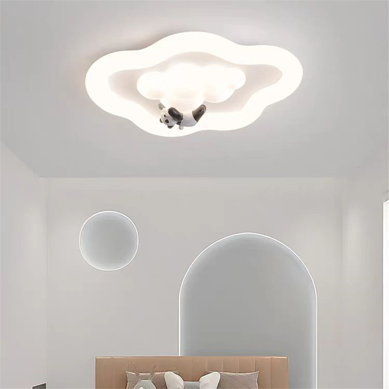 Baby Nursery Knobs - โคมไฟเพดานรูปเมฆสีขาวน่ารัก ไฟ LED รูปสัตว์ สำหรับห้องเด็ก ห้องทารก