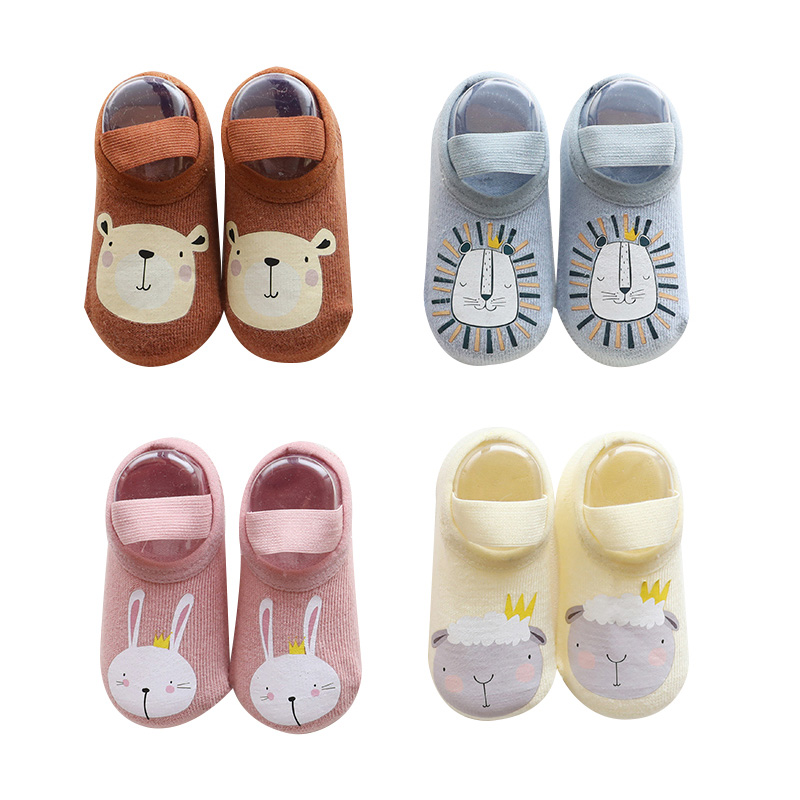 Baby Nursery Accessories - ถุงเท้ากันลื่นสำหรับเด็กทารก เด็กชาย เด็กหญิง ถุงเท้าผ้าฝ้ายน่ารักสำหรับเด็กแรกเกิด ถุงเท้ากันลื่นลายการ์ตูนสัตว์ ถุงเท้าอุ่นๆ