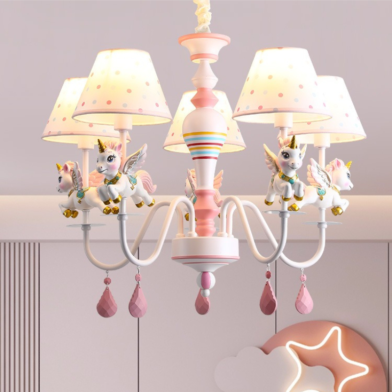 Baby Nursery Knobs - โคมไฟระย้าห้องเด็ก LED โคมไฟห้องเจ้าหญิง โคมไฟห้องนอนเด็กผู้หญิง สไตล์นอร์ดิก โรแมนติก