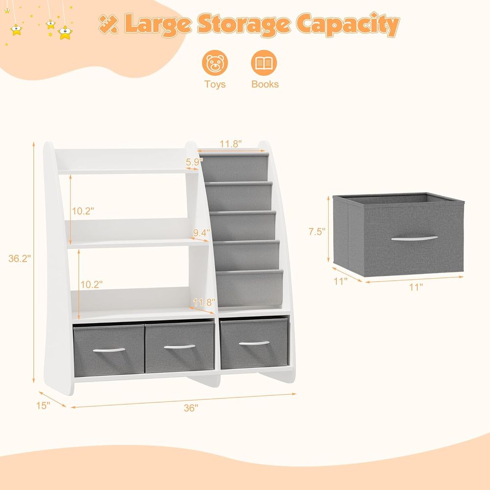 ชั้นวางหนังสือและที่เก็บของเล่ - Baby Nursery Bookshelf บทวิจารณ์และราคา
