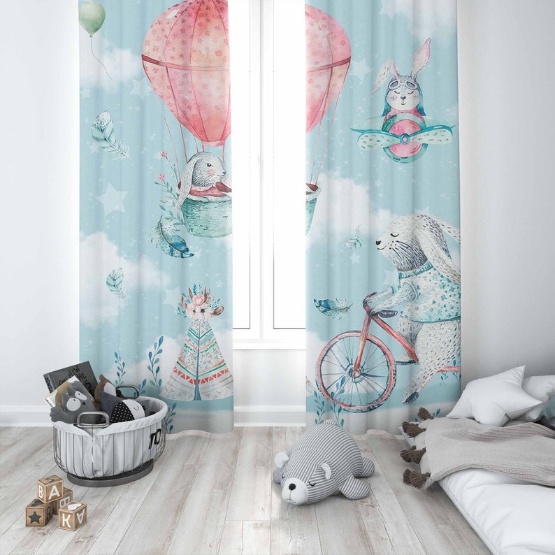 ม่านห้องเด็กเล็ก ลายกระต่ายน้อ - Baby Nursery Blackout Curtains บทวิจารณ์และราคา