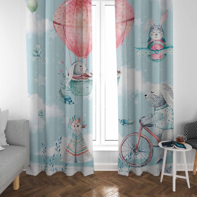 ม่านห้องเด็กเล็ก ลายกระต่ายน้อ - Baby Nursery Blackout Curtains บทวิจารณ์และราคา