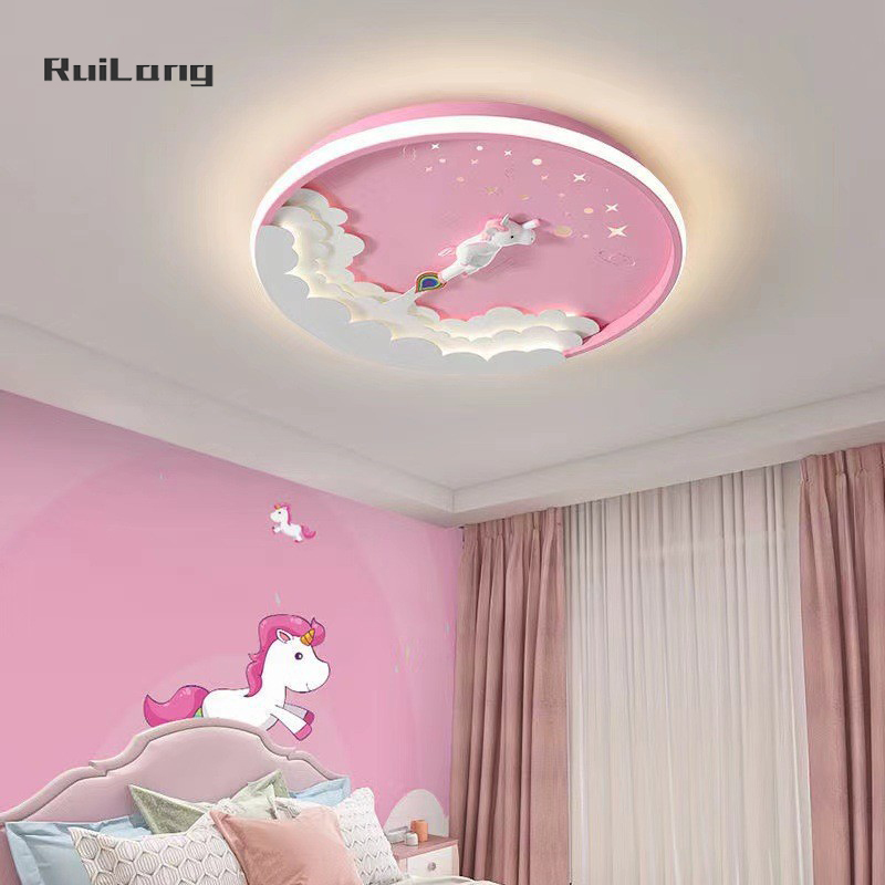 โคมไฟเพดานรูปยูนิคอร์นการ์ตูน  - Baby Nursery Ceiling Light บทวิจารณ์และราคา