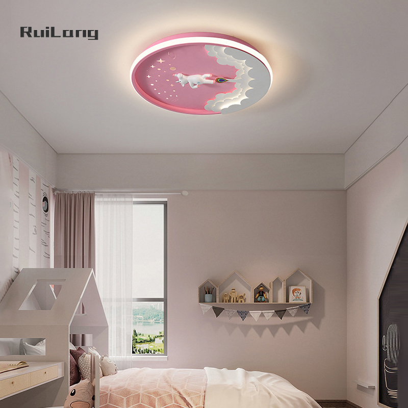 โคมไฟเพดานรูปยูนิคอร์นการ์ตูน  - Baby Nursery Ceiling Light บทวิจารณ์และราคา