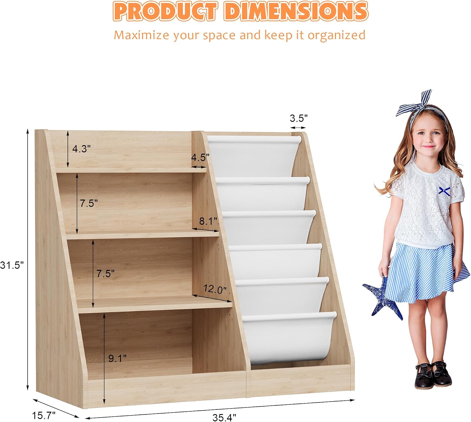 ชั้นวางหนังสือไม้สำหรับเด็ก 4  - Baby Nursery Bookshelf บทวิจารณ์และราคา