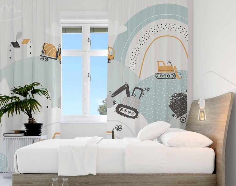 ผ้าม่านห้องเด็กผู้ชาย ลายสายรุ - Baby Nursery Blackout Curtains บทวิจารณ์และราคา