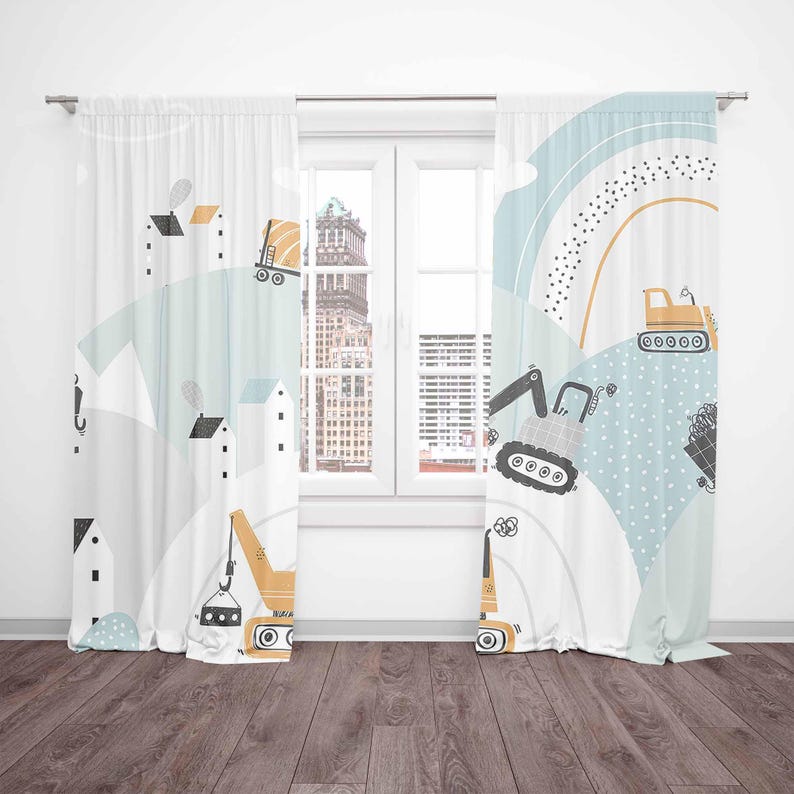 ผ้าม่านห้องเด็กผู้ชาย ลายสายรุ - Baby Nursery Blackout Curtains บทวิจารณ์และราคา