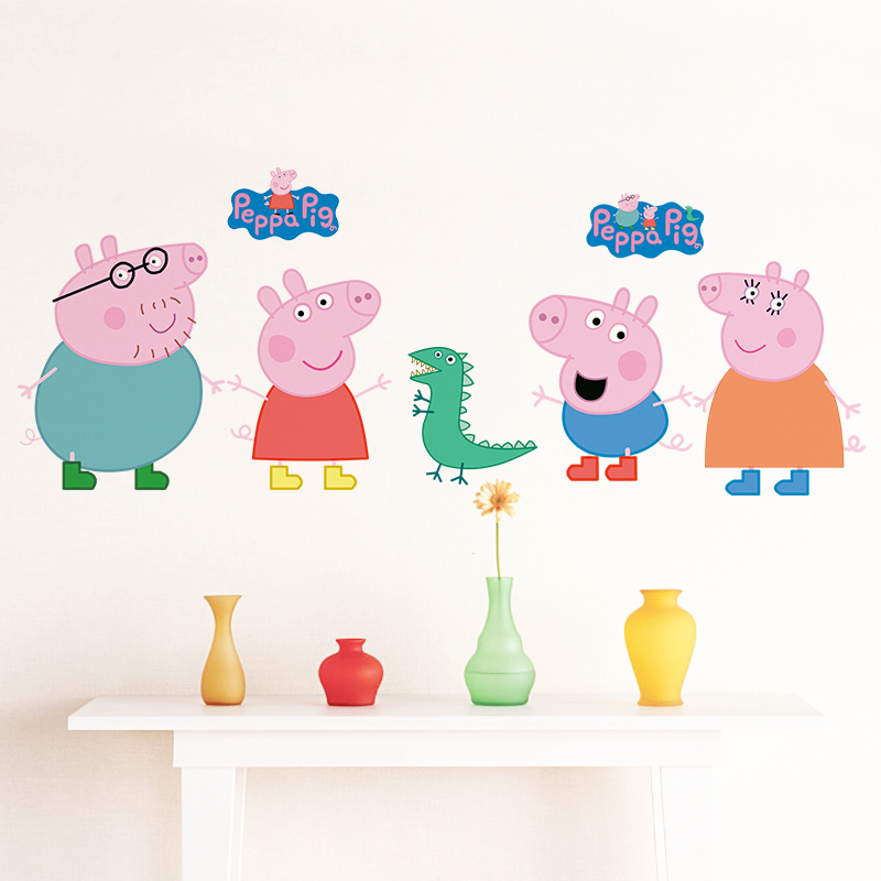การ์ตูนเป๊ปป้าพิกสติ๊กเกอร์ติด - Baby Nursery Decals บทวิจารณ์และราคา