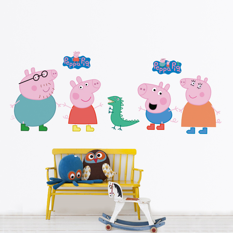 การ์ตูนเป๊ปป้าพิกสติ๊กเกอร์ติด - Baby Nursery Decals บทวิจารณ์และราคา