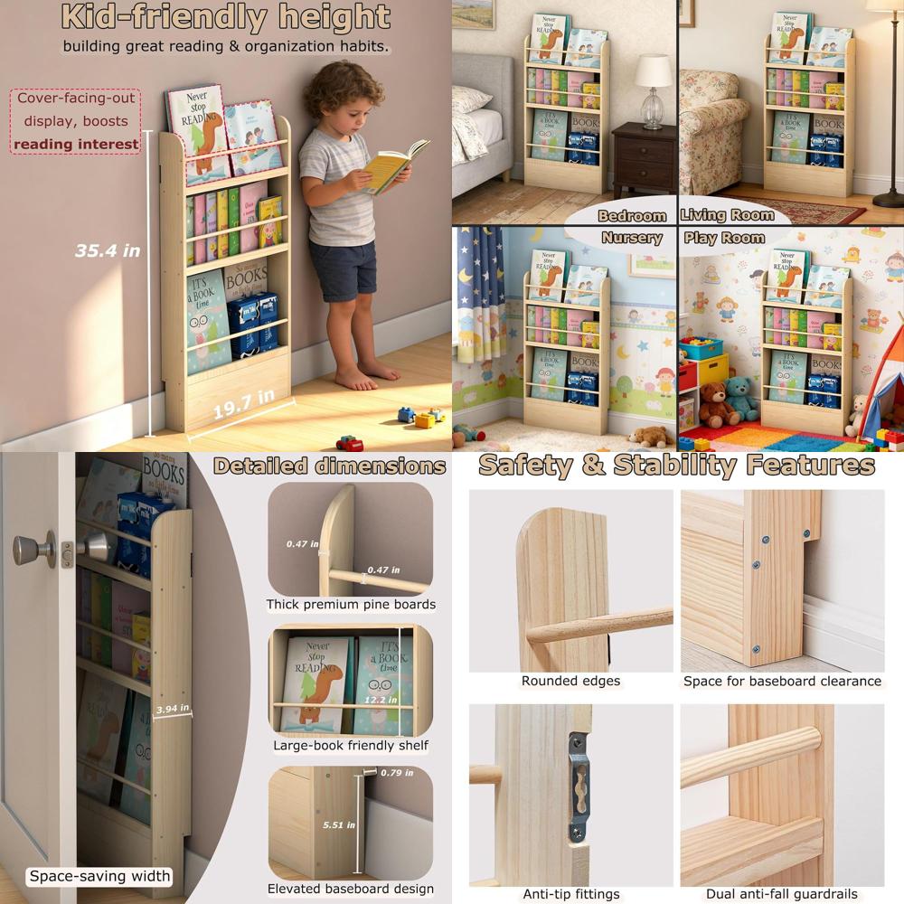 ชั้นวางหนังสือหลังประตู - ชั้น - Baby Nursery Bookshelf บทวิจารณ์และราคา