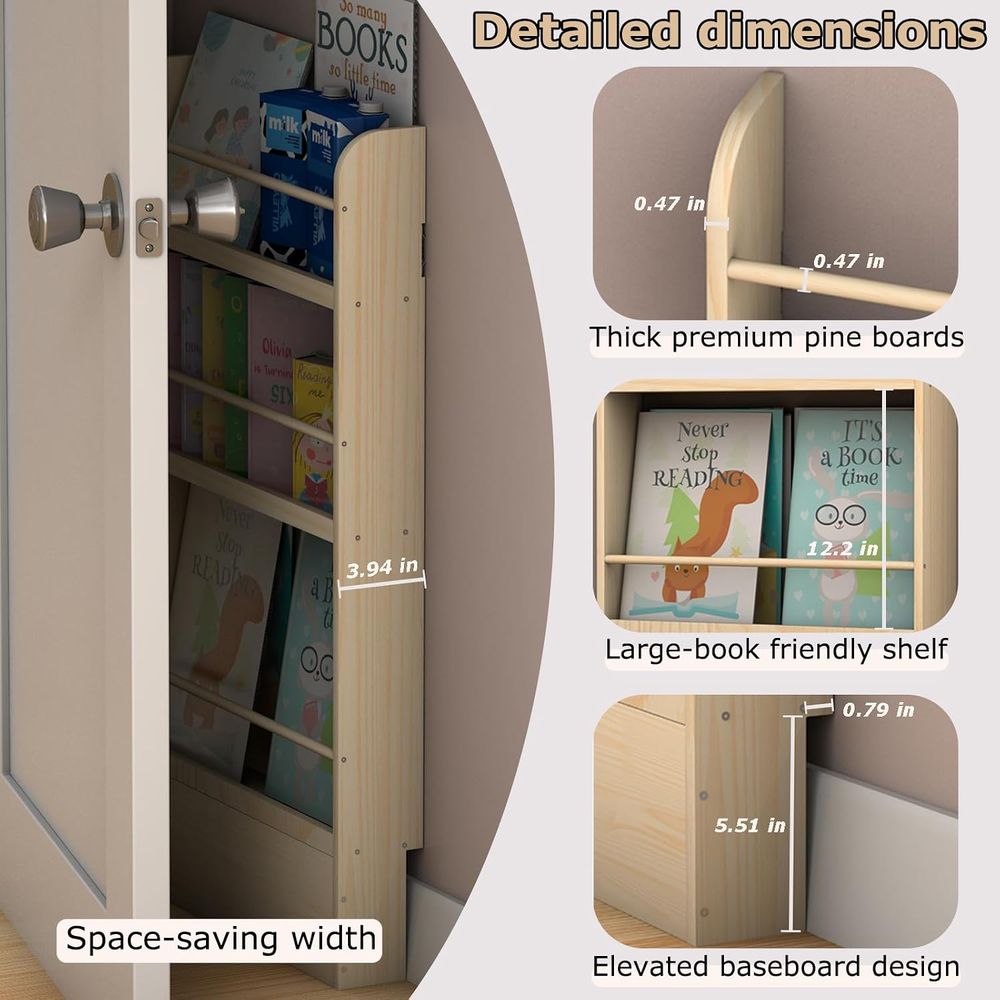 ชั้นวางหนังสือหลังประตู - ชั้น - Baby Nursery Bookshelf บทวิจารณ์และราคา