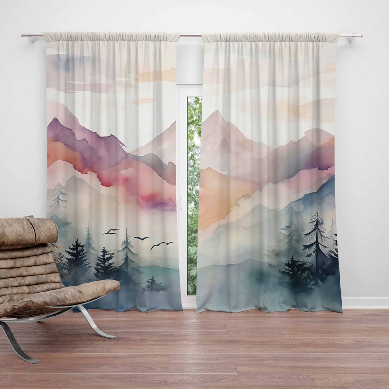 ม่านป่าภูเขา ม่านห้องนอนเด็ก ม - Baby Nursery Blackout Curtains บทวิจารณ์และราคา
