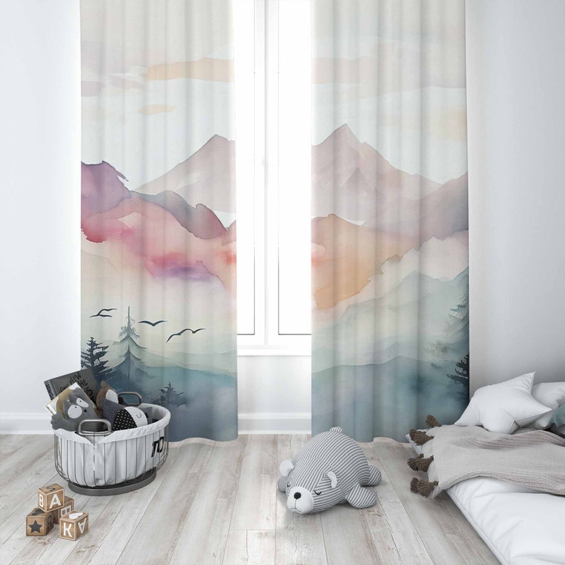 ม่านป่าภูเขา ม่านห้องนอนเด็ก ม - Baby Nursery Blackout Curtains บทวิจารณ์และราคา