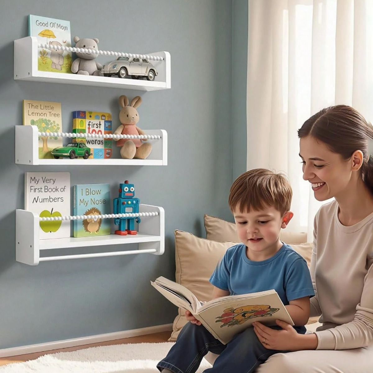 ชั้นวางหนังสือสำหรับห้องเด็ก,  - Baby Nursery Bookshelf บทวิจารณ์และราคา