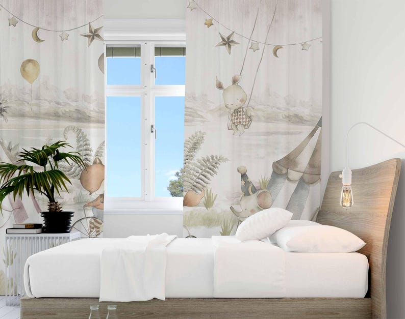 ผ้าม่านลายสัตว์ละครสัตว์ ผ้าม่ - Baby Nursery Blackout Curtains บทวิจารณ์และราคา