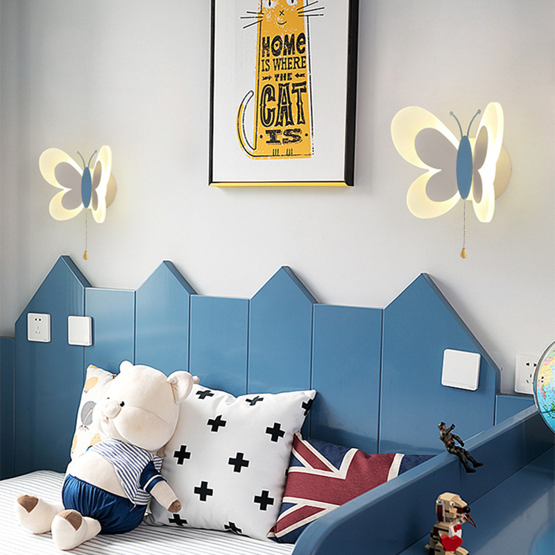 การ์ตูนน่ารักผีเสื้อสีฟ้าสีชมพ - Baby Nursery Knobs บทวิจารณ์และราคา