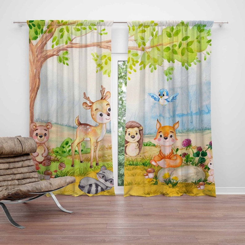 ม่านลายสัตว์ป่า ม่านห้องนอนเด็ - Baby Nursery Blackout Curtains บทวิจารณ์และราคา