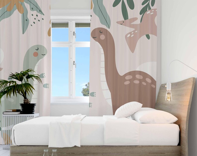 ผ้าม่านลายไดโนเสาร์สำหรับห้องเ - Baby Nursery Blackout Curtains บทวิจารณ์และราคา