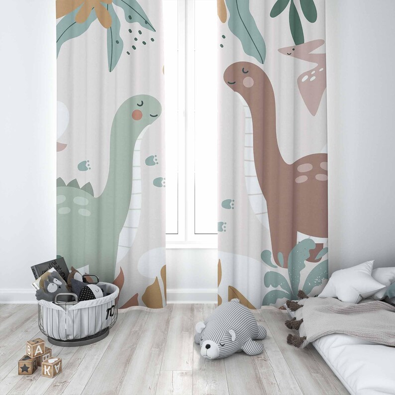 ผ้าม่านลายไดโนเสาร์สำหรับห้องเ - Baby Nursery Blackout Curtains บทวิจารณ์และราคา
