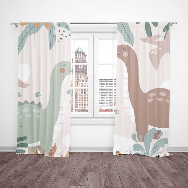 ผ้าม่านลายไดโนเสาร์สำหรับห้องเ - Baby Nursery Blackout Curtains บทวิจารณ์และราคา