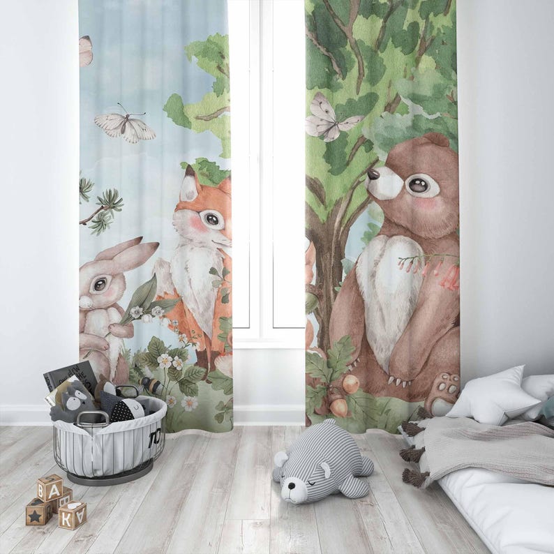 ม่านลายสัตว์ป่า ม่านห้องนอนเด็ - Baby Nursery Blackout Curtains บทวิจารณ์และราคา