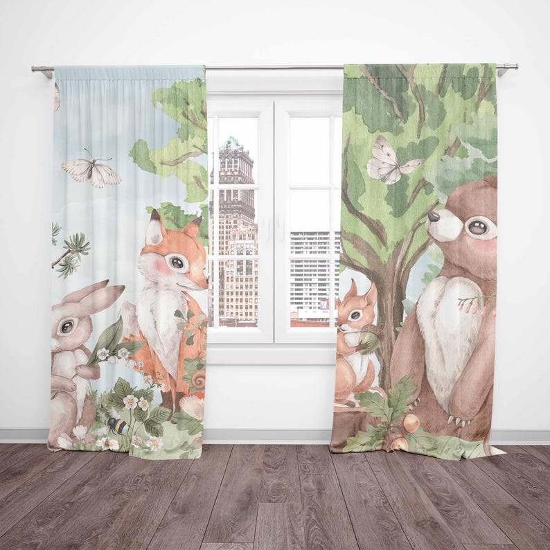 ม่านลายสัตว์ป่า ม่านห้องนอนเด็ - Baby Nursery Blackout Curtains บทวิจารณ์และราคา