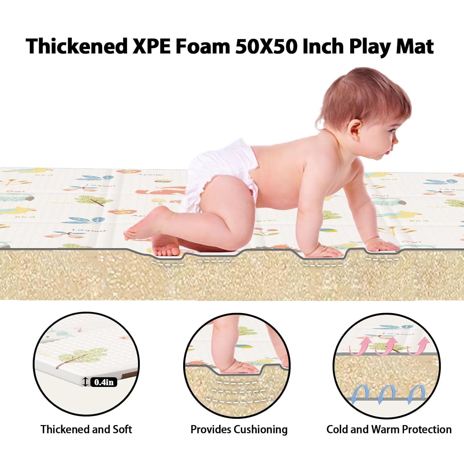 แผ่นรองคลานเด็กแบบพับได้ แผ่นร - Baby Nursery Games บทวิจารณ์และราคา