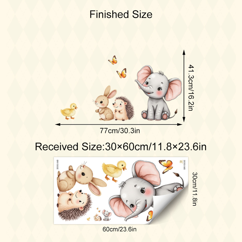 การ์ตูนสัตว์สติ๊กเกอร์ติดผนัง- - Baby Nursery Decals บทวิจารณ์และราคา