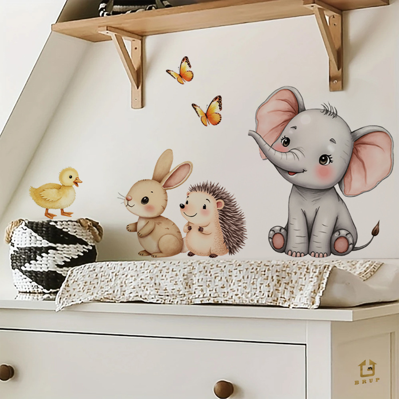 การ์ตูนสัตว์สติ๊กเกอร์ติดผนัง- - Baby Nursery Decals บทวิจารณ์และราคา