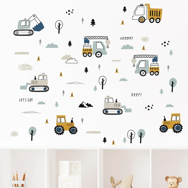 วาดด้วยมือน่ารักรถยนต์ Cargo ร - Baby Nursery Decals บทวิจารณ์และราคา