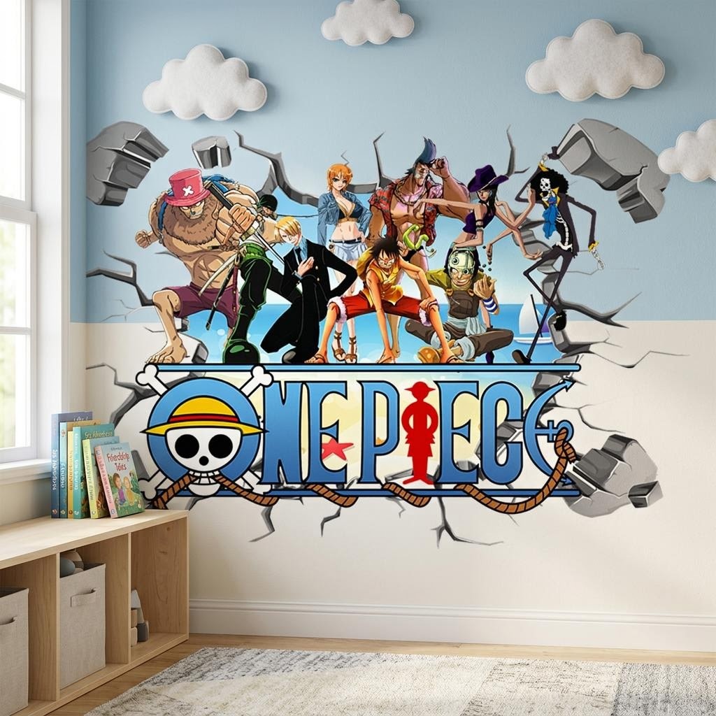 การ์ตูนวันพีช ลูฟี่ 3D สติ๊กเก - Baby Nursery Decals บทวิจารณ์และราคา
