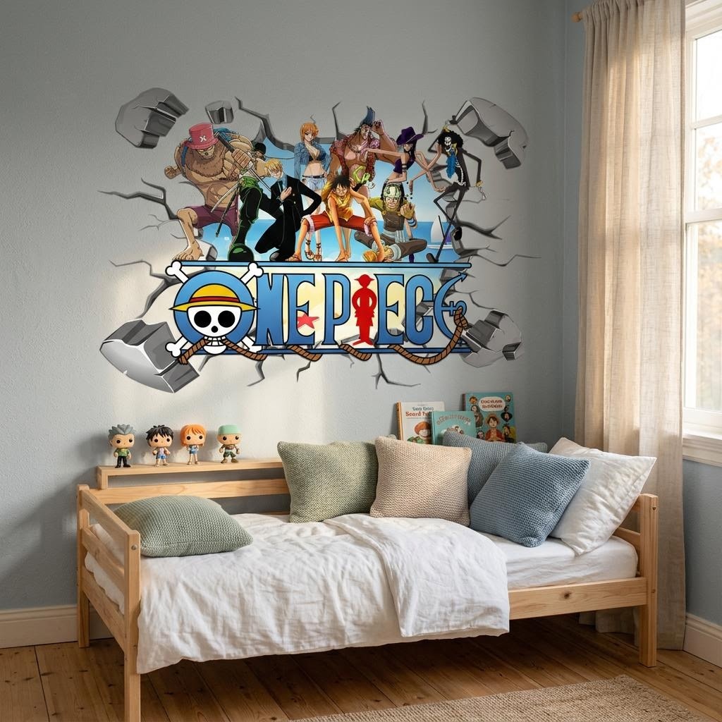 การ์ตูนวันพีช ลูฟี่ 3D สติ๊กเก - Baby Nursery Decals บทวิจารณ์และราคา