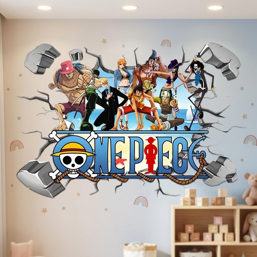 การ์ตูนวันพีช ลูฟี่ 3D สติ๊กเก - Baby Nursery Decals บทวิจารณ์และราคา