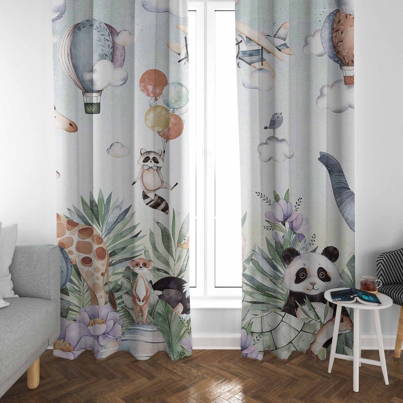 ผ้าม่านลายสัตว์ซาฟารีสำหรับห้อ - Baby Nursery Blackout Curtains บทวิจารณ์และราคา