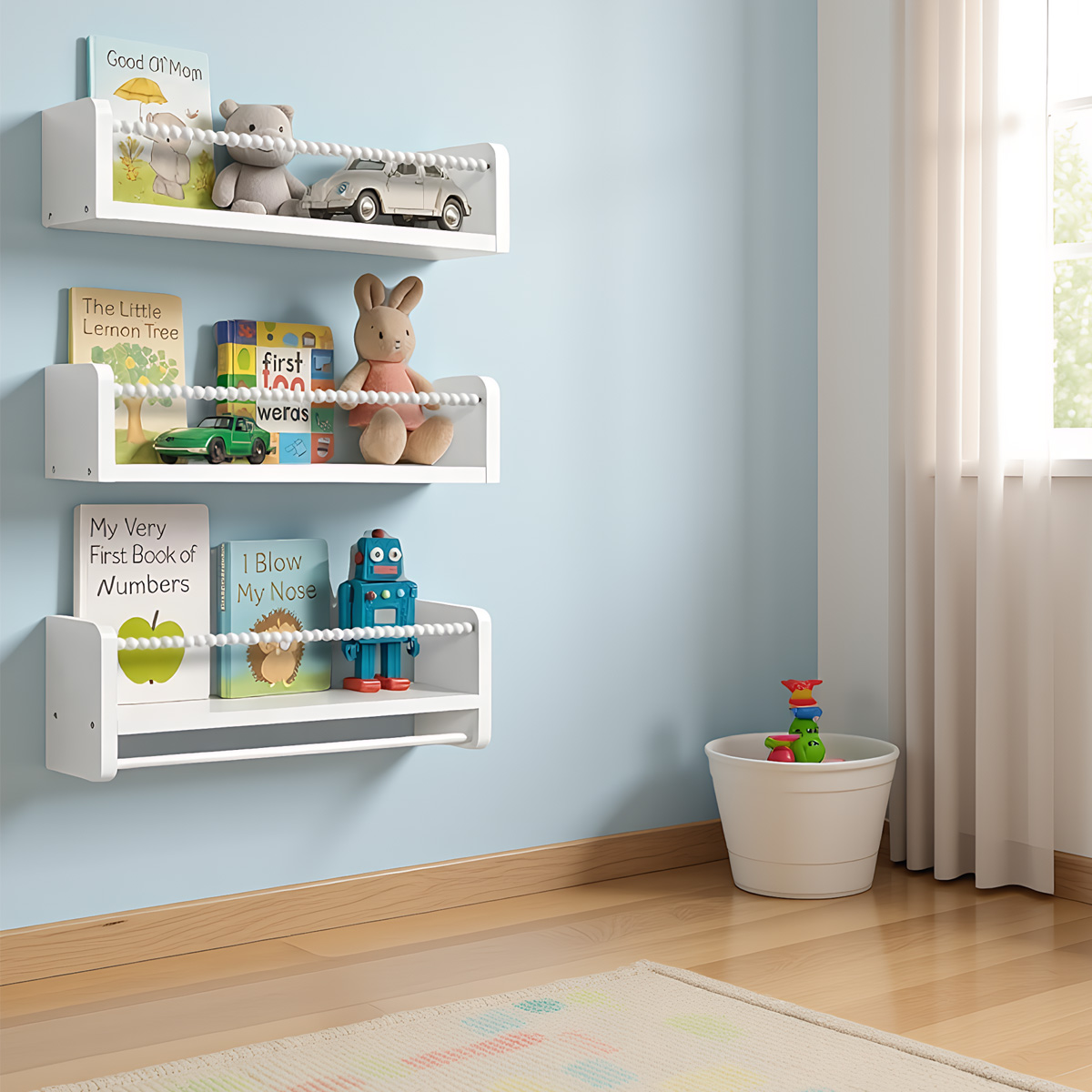 ชั้นวางหนังสือแบบแขวนผนังสำหรั - Baby Nursery Bookshelf บทวิจารณ์และราคา