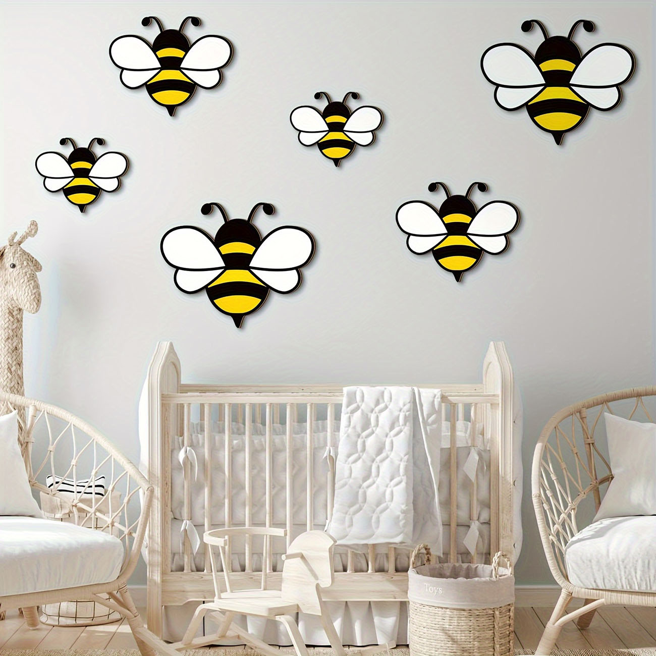 สติ๊กเกอร์ติดผนังไม้รูปผึ้งน่า - Baby Nursery Decals บทวิจารณ์และราคา