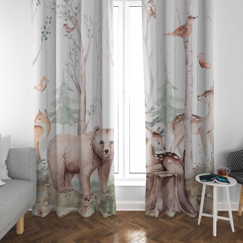 ผ้าม่านลายสัตว์ป่า ผ้าม่านห้อง - Baby Nursery Blackout Curtains บทวิจารณ์และราคา