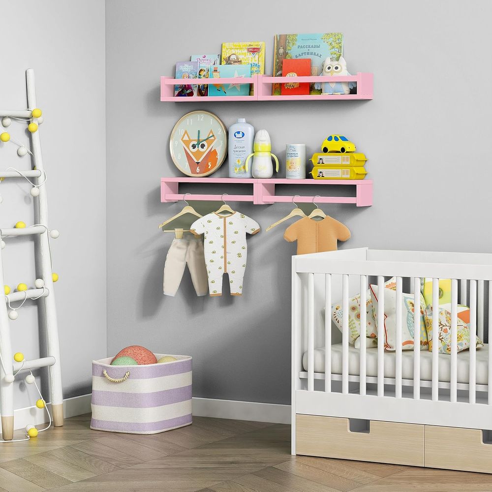 ชั้นวางของติดผนังสีชมพูสำหรับห - Baby Nursery Bookshelf บทวิจารณ์และราคา