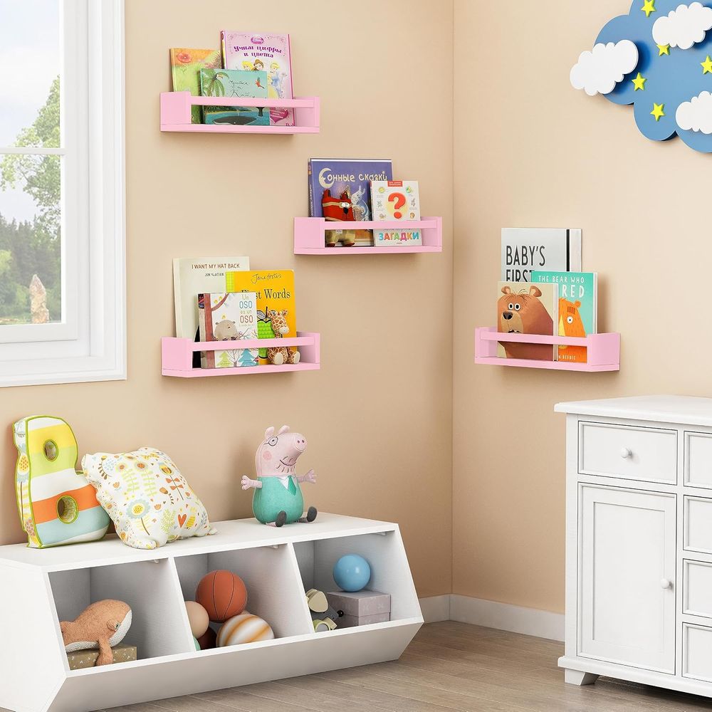 ชั้นวางของติดผนังสีชมพูสำหรับห - Baby Nursery Bookshelf บทวิจารณ์และราคา