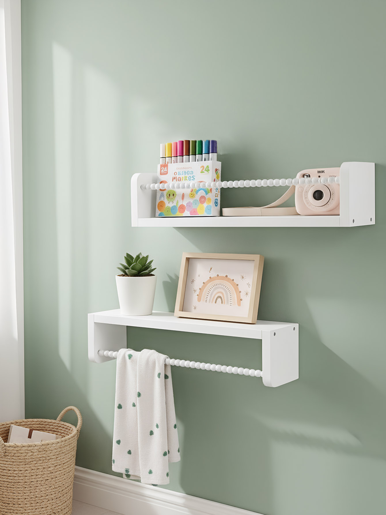 ชั้นวางหนังสือไม้สำหรับห้องเด็ - Baby Nursery Bookshelf บทวิจารณ์และราคา